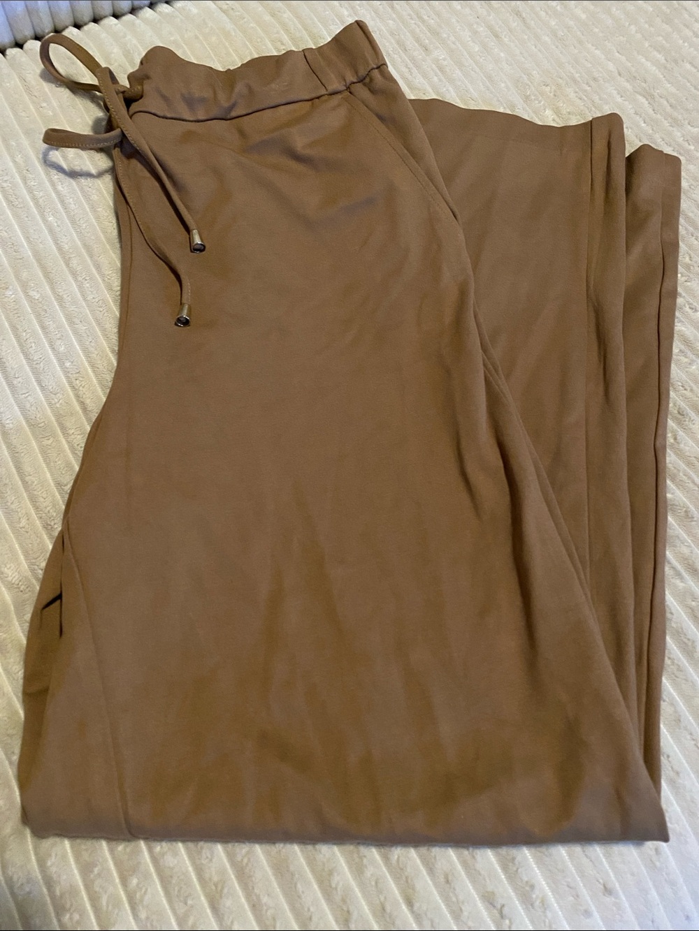 Women’s Brown Drawstring Wide Leg Dress Pants
